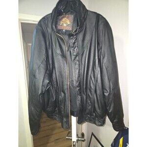 Vintage  Worlds Alliance Leather Bomber Jacket* Super Shape 1XT*Fresh Dry Clean